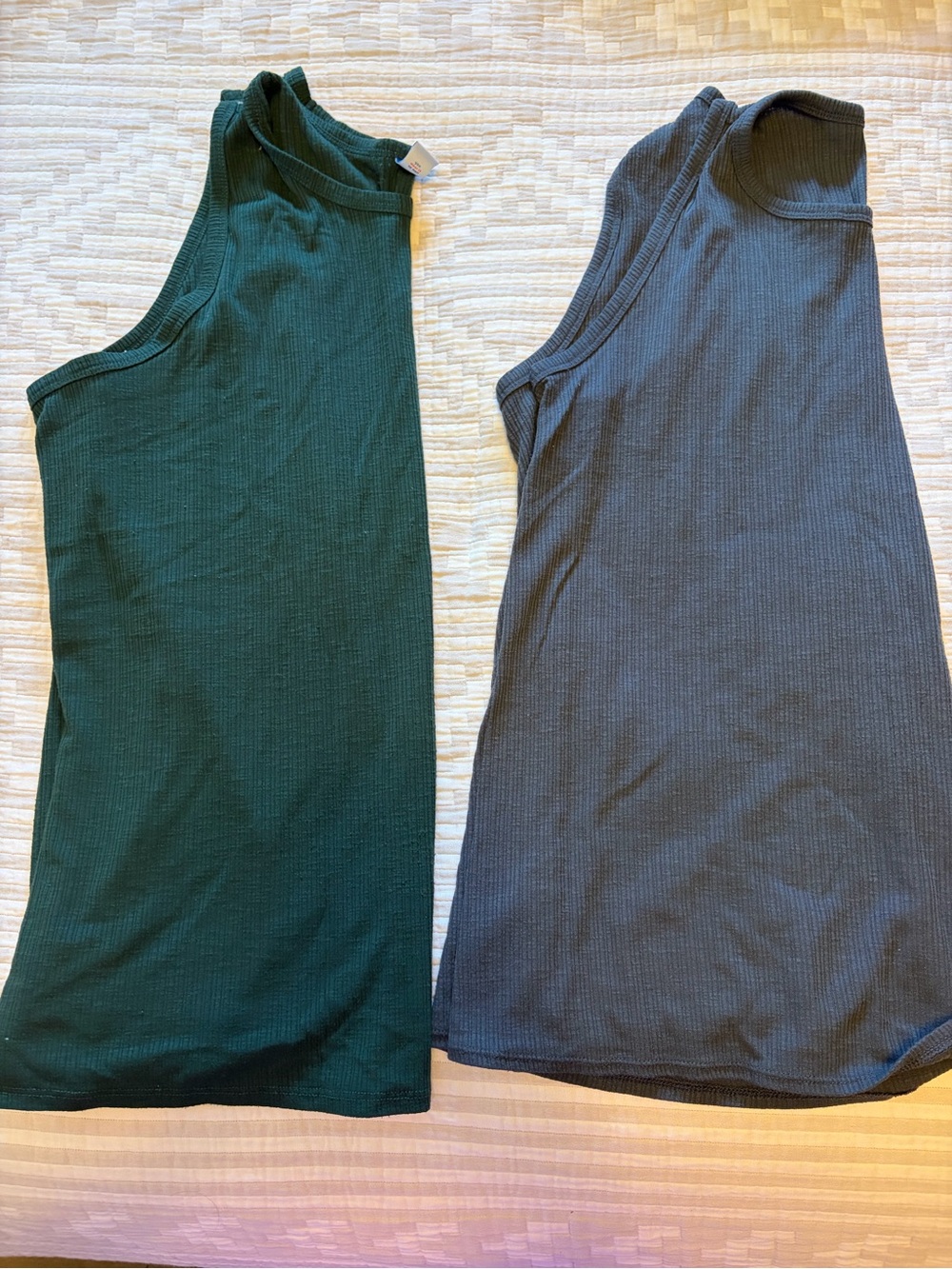 Old Navy Ribbed Tank Tops - Forest Green & Charcoal